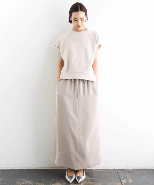 MICHEL KLEIN(ミッシェル・クラン)の「オーガニックコットン フレンチスリーブプルオーバー(Tシャツ/カットソー・レディース・ライラック/ネイビー/ベージュ・38)」の9枚目の写真