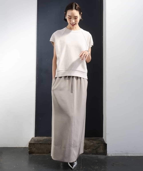 MICHEL KLEIN(ミッシェル・クラン)の「オーガニックコットン フレンチスリーブプルオーバー(Tシャツ/カットソー・レディース・ライラック/ネイビー/ベージュ・38)」の18枚目の写真