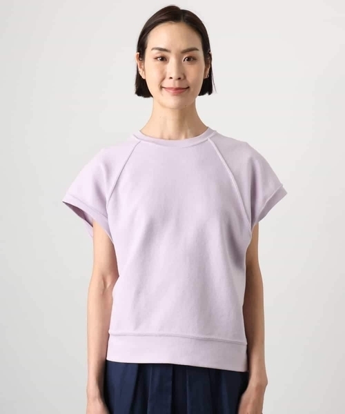 MICHEL KLEIN(ミッシェル・クラン)の「オーガニックコットン フレンチスリーブプルオーバー(Tシャツ/カットソー・レディース・ライラック/ネイビー/ベージュ・38)」の22枚目の写真