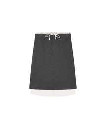 ダブルレイヤースカート Double Layer Skirts (チャコール)