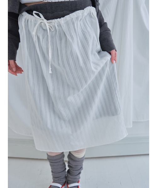 MUWM(ムウム)の「ダブルレイヤースカート Double Layer Skirts (チャコール)(スカート・レディース・チャコール・OS)」の8枚目の写真