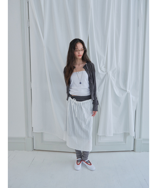 MUWM(ムウム)の「ダブルレイヤースカート Double Layer Skirts (チャコール)(スカート・レディース・チャコール・OS)」の9枚目の写真