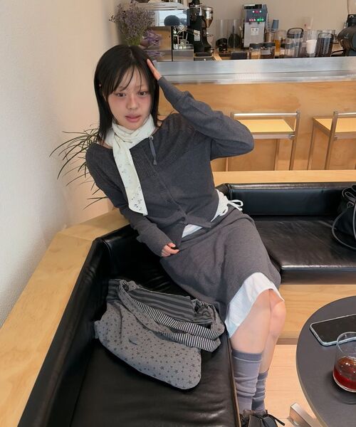 MUWM(ムウム)の「ダブルレイヤースカート Double Layer Skirts (チャコール)(スカート・レディース・チャコール・OS)」の14枚目の写真