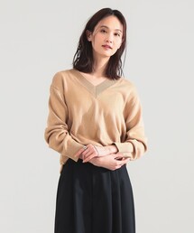 Demi-Luxe BEAMS | 【5/14値下げ】コットンシルク Vネック プルオーバー(ニット/セーター)
