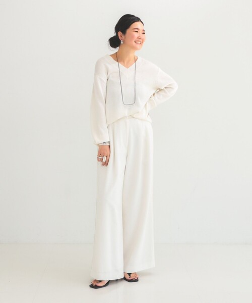 Demi-Luxe BEAMS(デミルクス ビームス)の「【5/14値下げ】コットンシルク Vネック プルオーバー(ニット/セーター・レディース・オフホワイト/ベージュ・ONE SIZE)」の7枚目の写真