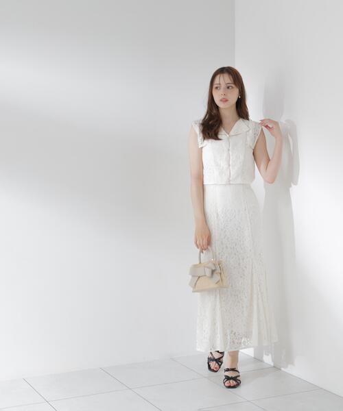 PROPORTION BODY DRESSING(プロポーションボディドレッシング)の「【加藤栞さん着用】<セットアップ対応>レースマーメイドスカート / 1216120404(スカート・レディース・ピンク/ホワイト系その他/ネイビー・MEDIUM/P/S)」の4枚目の写真