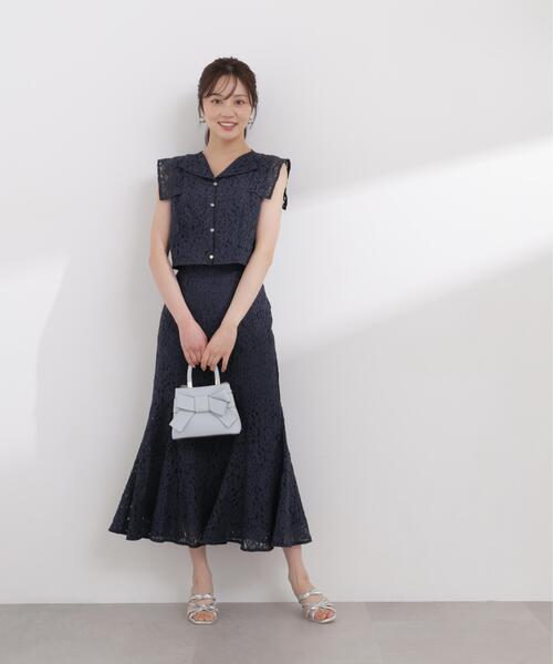 PROPORTION BODY DRESSING（プロポーションボディドレッシング）の「【加藤栞さん着用】＜セットアップ対応＞レースマーメイドスカート / 1216120404（スカート・レディース・ピンク/ホワイト系その他/ネイビー・MEDIUM/P/S）」の8枚目の写真