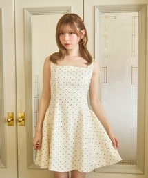 TITTY&CO. | ドット柄レースアップミニワンピース(ワンピース)