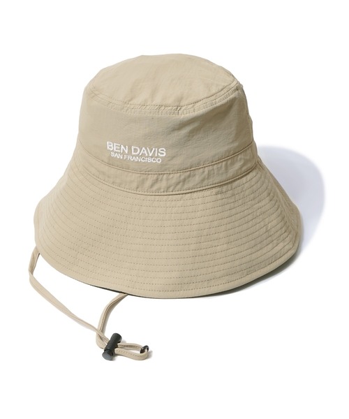 BEN DAVIS（ベンデイビス）の「LONG BRIM NYLON SUN HAT/95％以上 UVカット 接触冷感（ハット・レディース・ベージュ/ブラック/ライトベージュ・FREE）」の2枚目の写真
