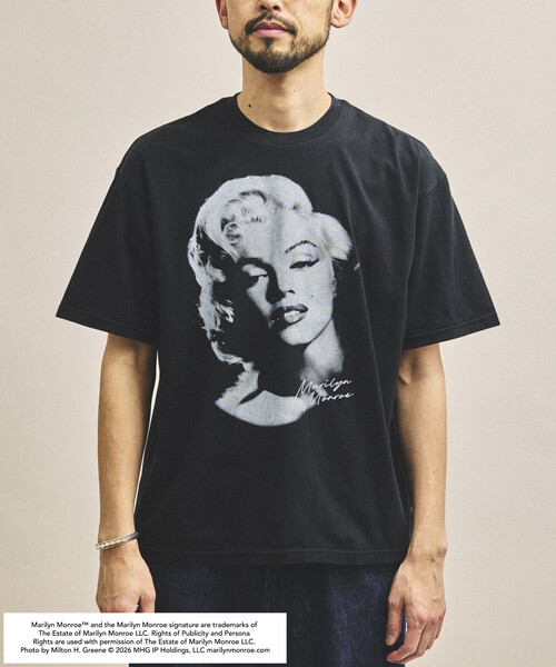 FREAK'S STORE(フリークスストア)の「マリリンモンロー フェイスクラック フォト Tシャツ(Tシャツ/カットソー・メンズ・ブラック/ホワイト/ライトグレー・LARGE/SMALL/MEDIUM)」の16枚目の写真