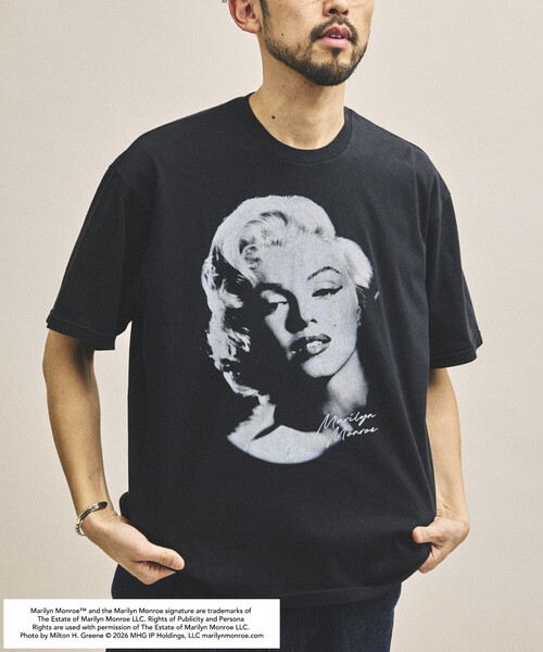 FREAK'S STORE(フリークスストア)の「マリリンモンロー フェイスクラック フォト Tシャツ(Tシャツ/カットソー・メンズ・ブラック/ホワイト/ライトグレー・LARGE/SMALL/MEDIUM)」の17枚目の写真
