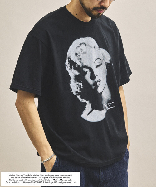 FREAK'S STORE(フリークスストア)の「マリリンモンロー フェイスクラック フォト Tシャツ(Tシャツ/カットソー・メンズ・ブラック/ホワイト/ライトグレー・LARGE/SMALL/MEDIUM)」の18枚目の写真