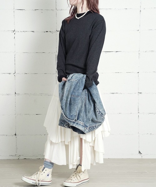 MILLER(ミラー)の「"02"≪Robert P. Miller≫パックT パネルリブ 長袖 Tシャツ(Tシャツ/カットソー・メンズ・ブラック/ブラック×グレー/グレー/ブラウン系1/オフホワイト・XL/L/M)」の7枚目の写真