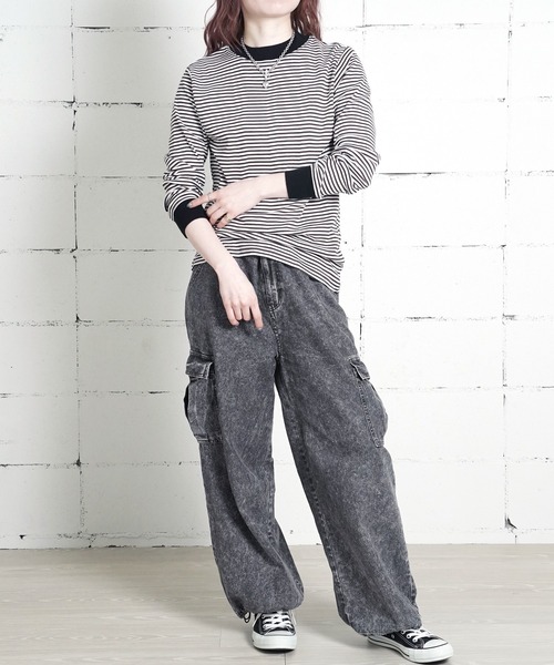 MILLER(ミラー)の「"02"≪Robert P. Miller≫パックT パネルリブ 長袖 Tシャツ(Tシャツ/カットソー・メンズ・ブラック/ブラック×グレー/グレー/ブラウン系1/オフホワイト・XL/L/M)」の9枚目の写真