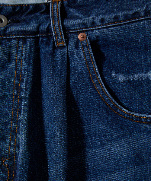 HORLISUN(ホーリーサン)の「Blueborn Damage Loose Denim Pants Normal Navy(デニムパンツ・メンズ・その他・SMALL/MEDIUM/LARGE)」の4枚目の写真