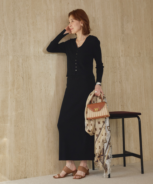 VERMEIL par iena（ヴェルメイユパーイエナ）の「RIBタイトスカート（スカート・レディース・ブラック・FREE）」の16枚目の写真