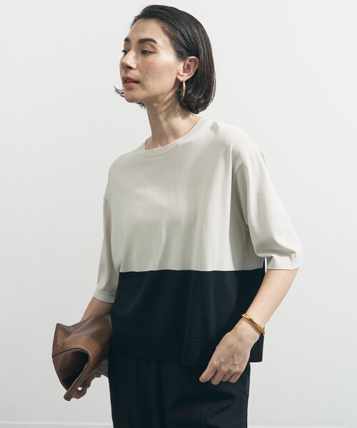 UNFILO（アンフィーロ）の「【新色追加】スゴ機能美ニット ハーフスリーブ（ニット/セーター・レディース・レッド系1/ホワイト系1/ネイビー系3/ベージュ系/ダークブラウン系/スカイブルー系/ブラック系3/ブルー系/ブラック系4・SMALL/MEDIUM）」の13枚目の写真