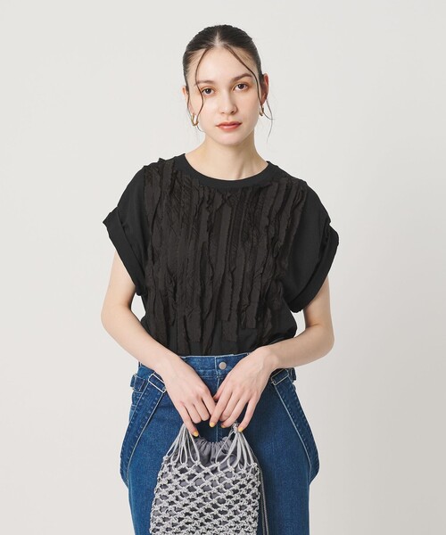 dahl'ia(ダリア)の「【WEB限定】<dahl’ia>リメイク ショートスリーブ Tシャツ(Tシャツ/カットソー・レディース・ブラック/ダークブラウン/ホワイト・FREE)」の8枚目の写真