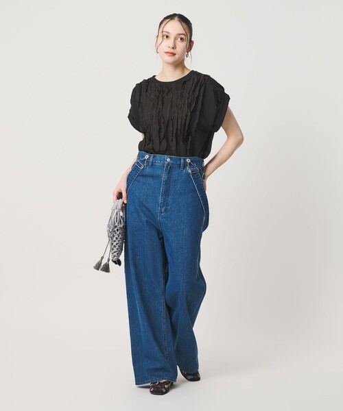 dahl'ia(ダリア)の「【WEB限定】<dahl’ia>リメイク ショートスリーブ Tシャツ(Tシャツ/カットソー・レディース・ブラック/ダークブラウン/ホワイト・FREE)」の10枚目の写真