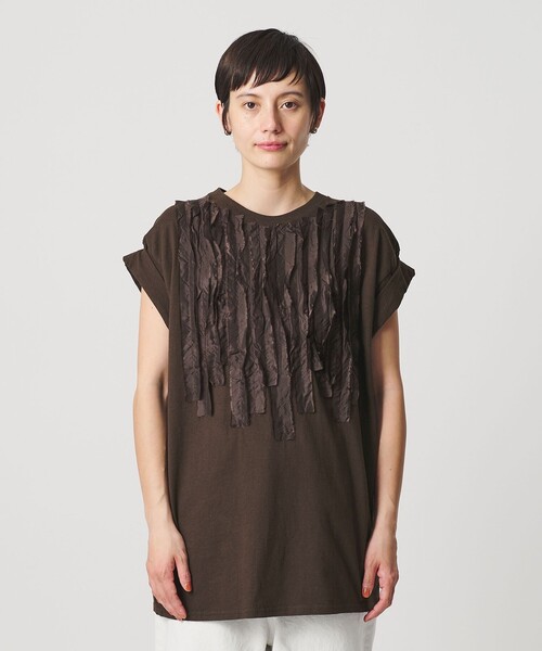 dahl'ia(ダリア)の「【WEB限定】<dahl’ia>リメイク ショートスリーブ Tシャツ(Tシャツ/カットソー・レディース・ブラック/ダークブラウン/ホワイト・FREE)」の11枚目の写真