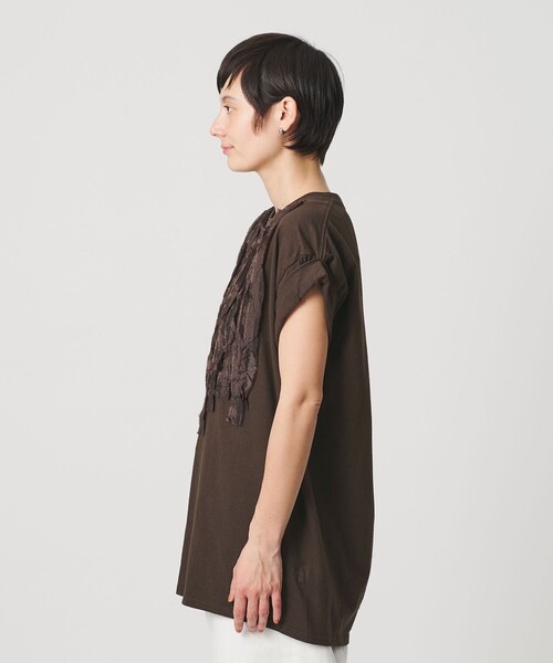 dahl'ia(ダリア)の「【WEB限定】<dahl’ia>リメイク ショートスリーブ Tシャツ(Tシャツ/カットソー・レディース・ブラック/ダークブラウン/ホワイト・FREE)」の12枚目の写真