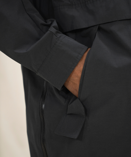 KALAPATTHAR(カラパタール)の「Poly Cotton RIB Double Placket Long-Jacket - GREY(ナイロンジャケット・メンズ・その他・MEDIUM/LARGE)」の3枚目の写真