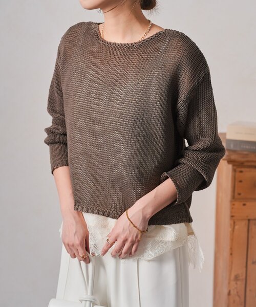 Jena espace merveilleux(ジェナ エスパスメルヴェイユ)の「ペーパーライクニット(ニット/セーター・レディース・バイオレット/グレー/ベージュ・FREE)」の20枚目の写真