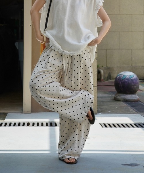 Vipoa（ヴィポア）の「Dot loose pants（その他パンツ・レディース・ベージュ/ホワイト/ブラック・FREE）」の7枚目の写真