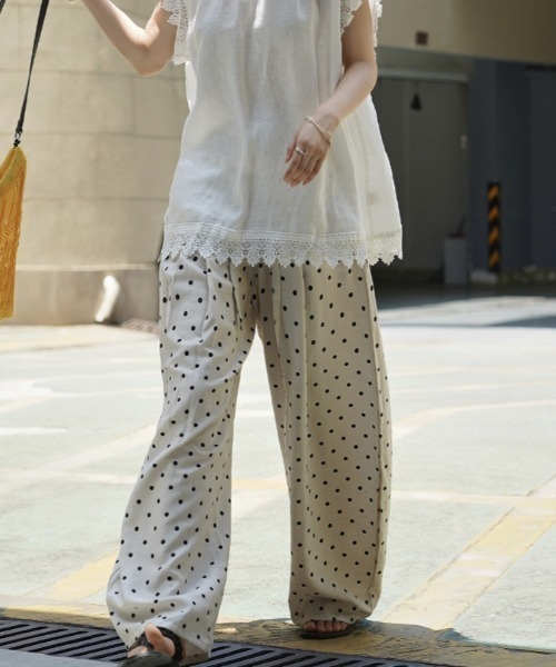 Vipoa（ヴィポア）の「Dot loose pants（その他パンツ・レディース・ベージュ/ホワイト/ブラック・FREE）」の8枚目の写真