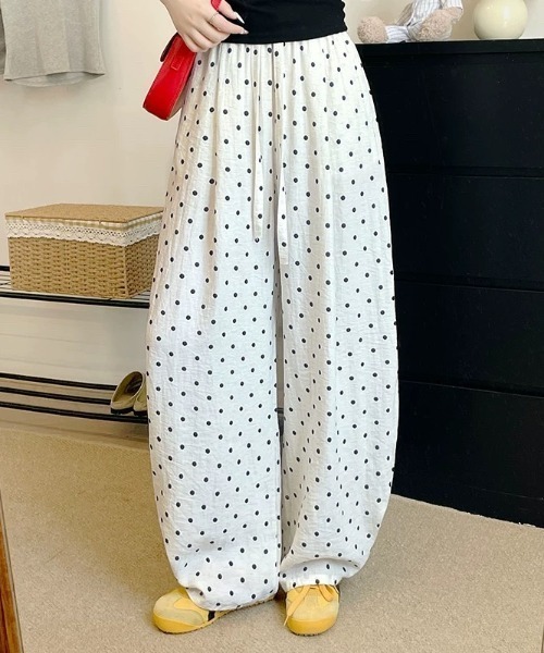 Vipoa（ヴィポア）の「Dot loose pants（その他パンツ・レディース・ベージュ/ホワイト/ブラック・FREE）」の15枚目の写真