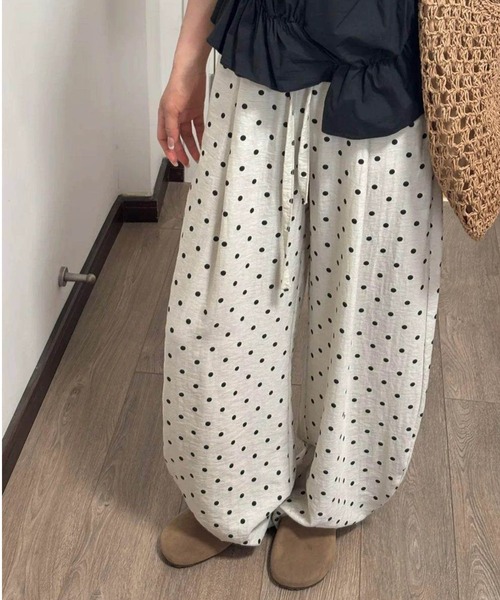 Vipoa（ヴィポア）の「Dot loose pants（その他パンツ・レディース・ベージュ/ホワイト/ブラック・FREE）」の19枚目の写真