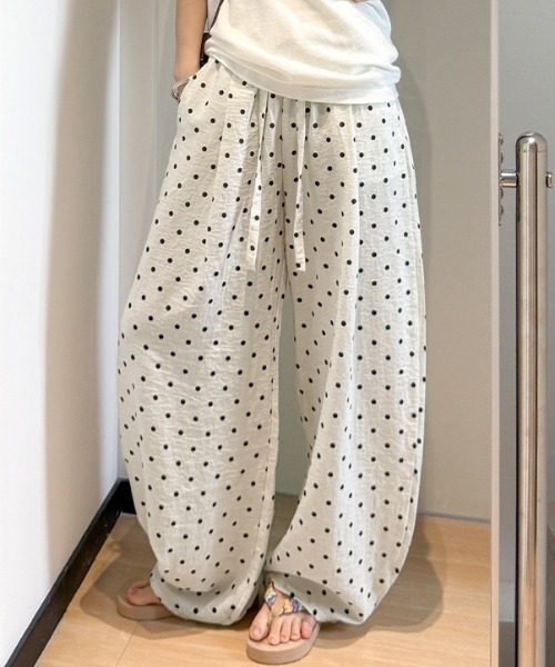 Vipoa（ヴィポア）の「Dot loose pants（その他パンツ・レディース・ベージュ/ホワイト/ブラック・FREE）」の20枚目の写真