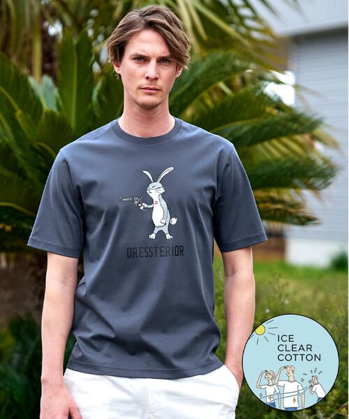 DRESSTERIOR(ドレステリア)の「【接触冷感/抗菌防臭/消臭】ICE CLEAR COTTON ガンラビットTシャツ(Tシャツ/カットソー・メンズ・ブラック/グリーン/ホワイト/スミクロ・90/91/92/94)」の3枚目の写真