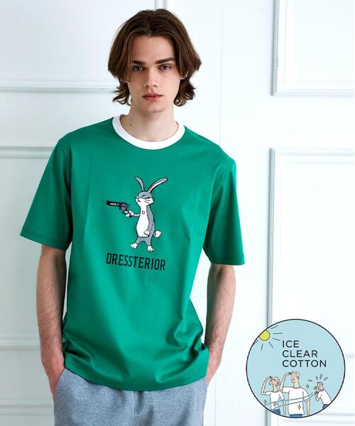 DRESSTERIOR(ドレステリア)の「【接触冷感/抗菌防臭/消臭】ICE CLEAR COTTON ガンラビットTシャツ(Tシャツ/カットソー・メンズ・ブラック/グリーン/ホワイト/スミクロ・90/91/92/94)」の4枚目の写真