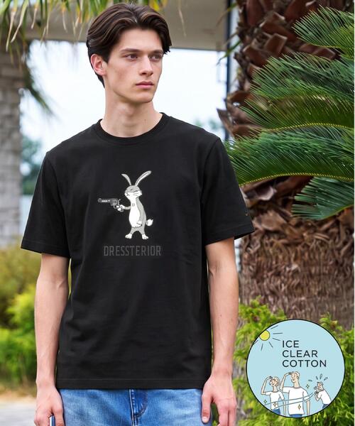 DRESSTERIOR(ドレステリア)の「【接触冷感/抗菌防臭/消臭】ICE CLEAR COTTON ガンラビットTシャツ(Tシャツ/カットソー・メンズ・ブラック/グリーン/ホワイト/スミクロ・90/91/92/94)」の2枚目の写真