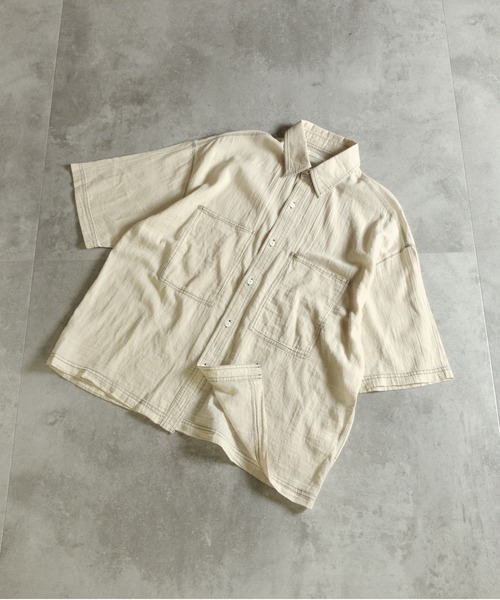 many men many mind(メニーメンメニーマインド)の「MANYMENMANYMINDS / 2.2ozデニム/レギュラーカラーシャツ(シャツ/ブラウス・メンズ・ライトベージュ/ブルー/ブラック・LARGE/MEDIUM)」の3枚目の写真