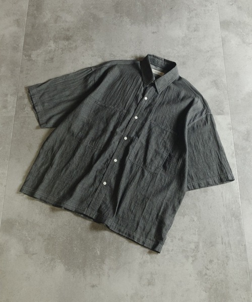 many men many mind(メニーメンメニーマインド)の「MANYMENMANYMINDS / 2.2ozデニム/レギュラーカラーシャツ(シャツ/ブラウス・メンズ・ライトベージュ/ブルー/ブラック・LARGE/MEDIUM)」の2枚目の写真