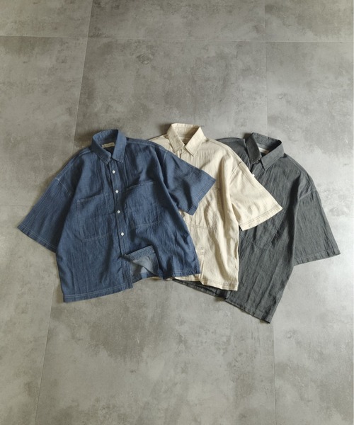 many men many mind(メニーメンメニーマインド)の「MANYMENMANYMINDS / 2.2ozデニム/レギュラーカラーシャツ(シャツ/ブラウス・メンズ・ライトベージュ/ブルー/ブラック・LARGE/MEDIUM)」の9枚目の写真
