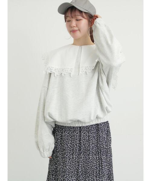 Samansa Mos2(サマンサ モスモス)の「裾バルーン風スウェット(Tシャツ/カットソー・レディース・イエロー/ブラック/グレー・F)」の1枚目の写真