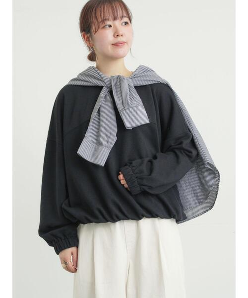 Samansa Mos2(サマンサ モスモス)の「裾バルーン風スウェット(Tシャツ/カットソー・レディース・イエロー/ブラック/グレー・F)」の2枚目の写真