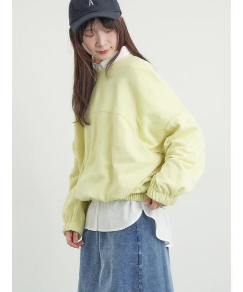 Samansa Mos2(サマンサ モスモス)の「裾バルーン風スウェット(Tシャツ/カットソー・レディース・イエロー/ブラック/グレー・F)」の4枚目の写真