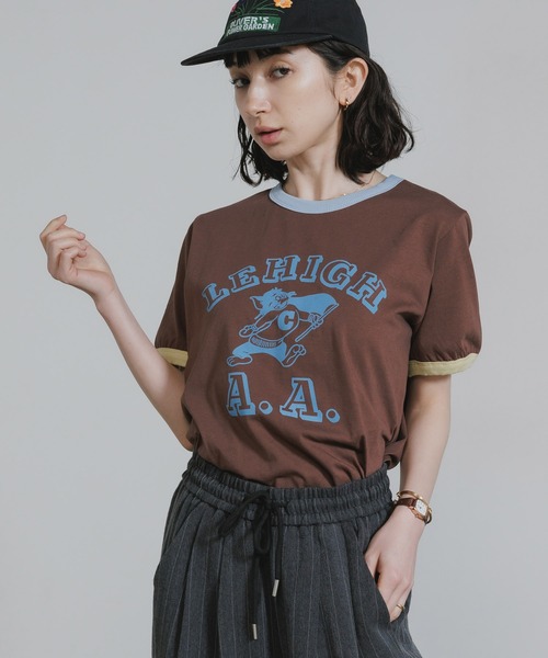 Chick（チック）の「College-Style Bicolor Ringer T-Shirt / カレッジ風バイカラーリンガーTシャツ 秋 秋服 2026年秋冬（Tシャツ/カットソー・レディース・ブラウン/クリーム・FREE）」の12枚目の写真