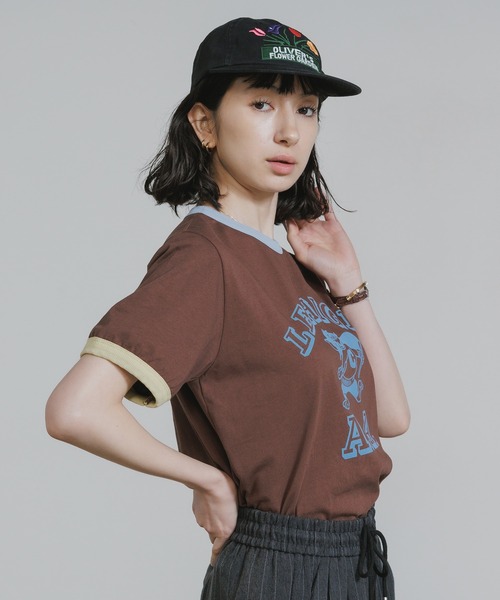 Chick（チック）の「College-Style Bicolor Ringer T-Shirt / カレッジ風バイカラーリンガーTシャツ 秋 秋服 2026年秋冬（Tシャツ/カットソー・レディース・ブラウン/クリーム・FREE）」の13枚目の写真