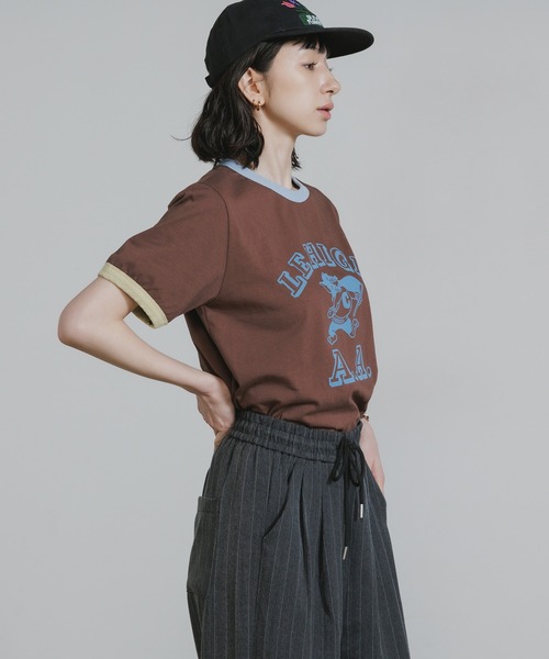 Chick（チック）の「College-Style Bicolor Ringer T-Shirt / カレッジ風バイカラーリンガーTシャツ 秋 秋服 2026年秋冬（Tシャツ/カットソー・レディース・ブラウン/クリーム・FREE）」の15枚目の写真