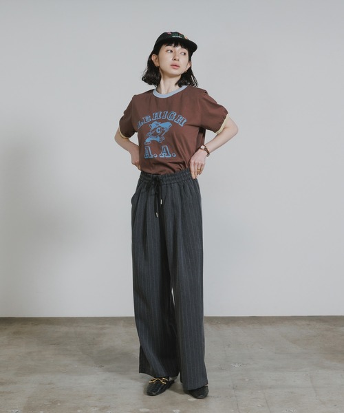 Chick（チック）の「College-Style Bicolor Ringer T-Shirt / カレッジ風バイカラーリンガーTシャツ 秋 秋服 2026年秋冬（Tシャツ/カットソー・レディース・ブラウン/クリーム・FREE）」の18枚目の写真