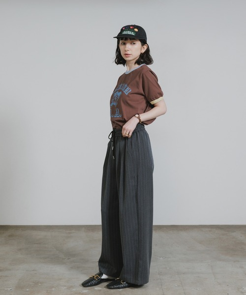 Chick（チック）の「College-Style Bicolor Ringer T-Shirt / カレッジ風バイカラーリンガーTシャツ 秋 秋服 2026年秋冬（Tシャツ/カットソー・レディース・ブラウン/クリーム・FREE）」の19枚目の写真