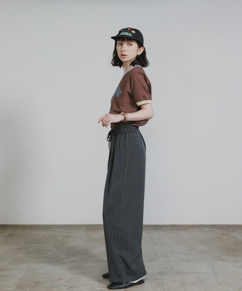 Chick（チック）の「College-Style Bicolor Ringer T-Shirt / カレッジ風バイカラーリンガーTシャツ 秋 秋服 2026年秋冬（Tシャツ/カットソー・レディース・ブラウン/クリーム・FREE）」の20枚目の写真
