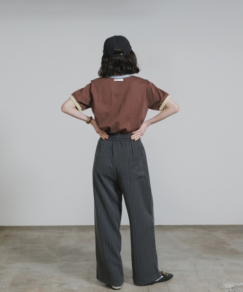 Chick（チック）の「College-Style Bicolor Ringer T-Shirt / カレッジ風バイカラーリンガーTシャツ 秋 秋服 2026年秋冬（Tシャツ/カットソー・レディース・ブラウン/クリーム・FREE）」の21枚目の写真