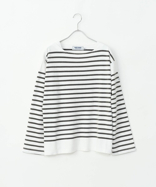 MONT KEMMEL(モンケメル)の「【 MONTKEMMEL / モンケメル 】バスクボーダー ウォッシュ加工 ロングスリーブTシャツ(Tシャツ/カットソー・レディース・オレンジ/ホワイト/ブラック/ブルー・38/36)」の1枚目の写真