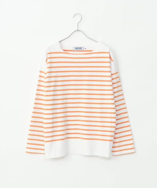 MONT KEMMEL(モンケメル)の「【 MONTKEMMEL / モンケメル 】バスクボーダー ウォッシュ加工 ロングスリーブTシャツ(Tシャツ/カットソー・レディース・オレンジ/ホワイト/ブラック/ブルー・38/36)」の4枚目の写真